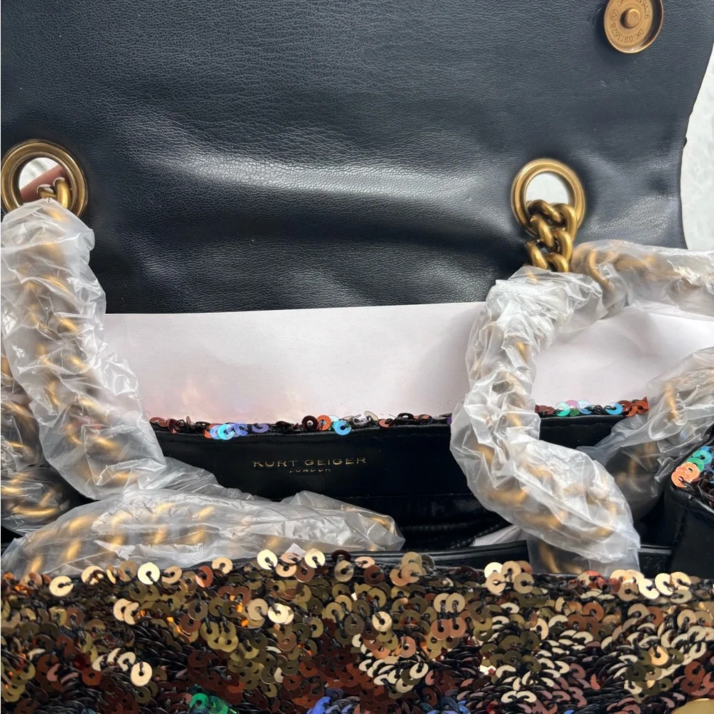 Kurt Geiger Multicolor Sequin Chain Shoulder Bag - Picture 6 of 10